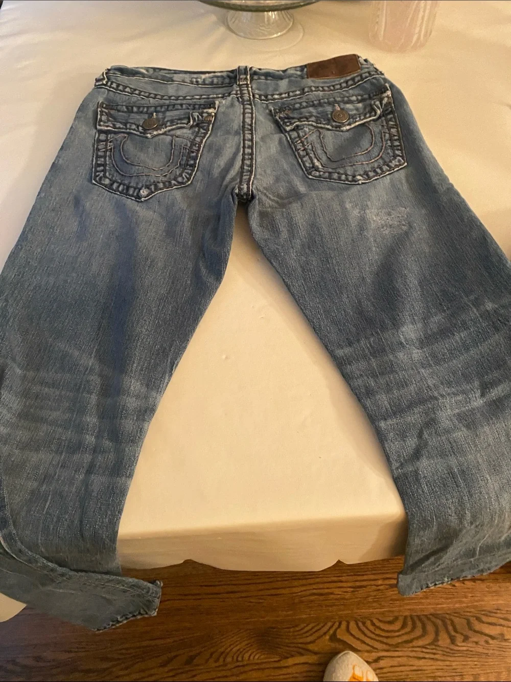 Two pairs of Vintage made in USA Men's True Religion Jeans.